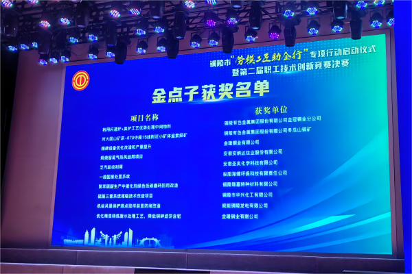 樅陽(yáng)海螺環(huán)保榮獲銅陵市第二屆職工技術(shù)創(chuàng)新競(jìng)賽“金點(diǎn)子”獎(jiǎng)